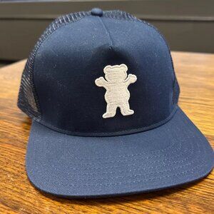 Grizzly OG Bear Snapback Baseball Cap Hat Blue NWT Skate Surf Streetwear Trucker